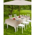 thumbnail image 4 of nqOlkjepod Beige Ombre Outdoor Tablecloth with Umbrella Hole & Zipper, Khaki Modern Art Farmhouse Rectangle Table Cover 60x102 Inch, Dining Waterproof Table Cloth Protector for Patio/Party/Picnic, 4 of 7