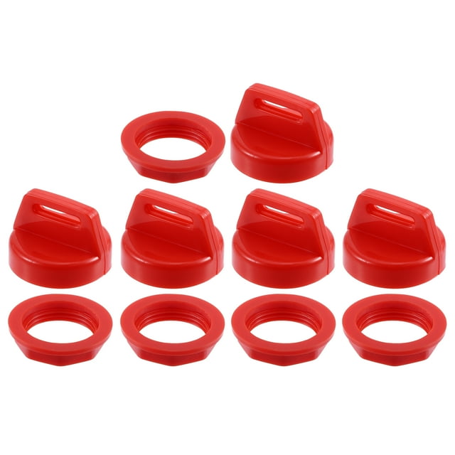 Unique Bargains 5 Set UTV ATV Ignition Key Cover Cap 5433534 with Cap Nut for Polaris for Ranger Brutus RZR Red