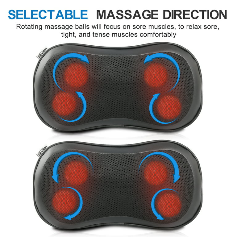 RENPHO Back Neck Massager with Heat,Shiatsu Massage Pillow with Deep Tissue  Kneading, Gifts 