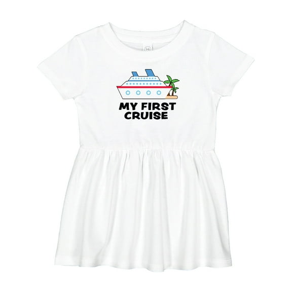 Inktastic My First Cruise with Cruise Ship and Palm Trees Girls Baby Dress