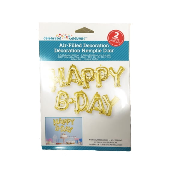 Way To Celebrate Ensemble de ballons en feuille dorée « Joyeux anniversaire »