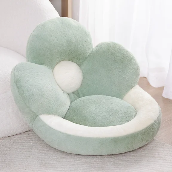 1Pcs Flower Pillows, 18'' Plush Flower Shaped Throw Pillow, Butt Cushion, Floor Pillow, Decorative Seating Cushion for Bedroom, Sofa, Chair, Cute Room Decor (Green)
