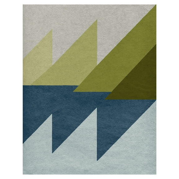 Masterpiece Art Gallery New Linen Geometrics D Triangular Abstract By GI ArtLab Canvas Art Print 22" x 28"