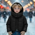 thumbnail image 2 of CYRBOKO Winter Coats for Girls, Cotton Snow Full Zip Thermal Outerwear for Kids Black Size 11-12 T, 2 of 9