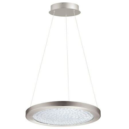 

1x27W LED Pendant w/ Matte Nickel Finish and Clear Glass w/ Clear Crystal Stones by Eglo 203449A in Nickel Finish