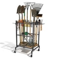 thumbnail image 6 of RELOIVE Garden Tool Organizer with Wheels, Metal Yard Tool Rack with Hooks for Garage Storage,Heavy-Duty Storage Holder for Yard Backyard, 6 of 10