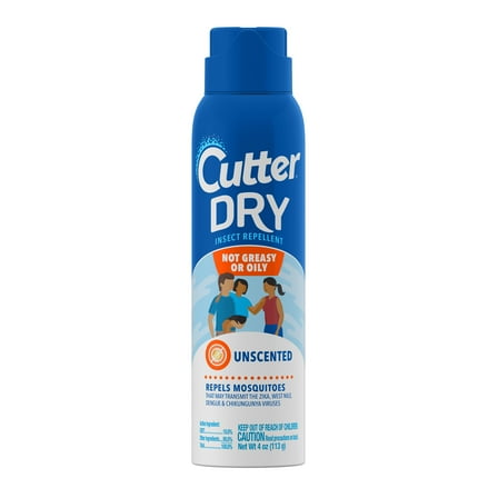 Cutter Dry Insect Repellent Mosquitoes Unscented Aerosol 4oz