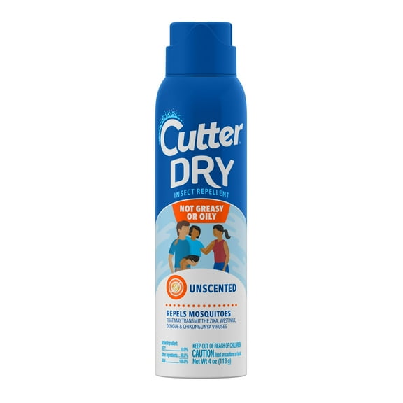 Cutter Dry Insect Repellent Mosquitoes Unscented Aerosol 4oz