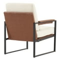 thumbnail image 5 of GoDecor Modern Mid-Century Accent Chair, Single Sofa Armchair with Cushion and Sturdy Metal Frame for Living Room, Bedroom White and Brown, 5 of 12