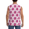 thumbnail image 4 of Fotbe Groovy Pink Disco Balls Men's Camiseta sin Mangas Estampada para Hombres, Playera Casual para Gimnasio, Entrenamiento, Playa-Medium, 4 of 7