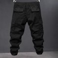 thumbnail image 4 of SOOMLON Cargo Pants for Men Big and Tall Drawstring Joggers Solid Pants Outdoor Hiking Pants with Multiple Pockets, 4 of 9