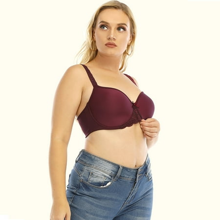 

HIBRO Women s Solid Color Sexy Lace Stitching Glossy Plus Size Underwear