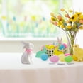 thumbnail image 4 of SMKE Porcelain Bunny Decor,Cute Rabbit Figurines,White Fluff Bunny Decor,Chic Home Decoration,Elegant Rabbit Decor,Handmade Pink Ceramic Flower Bunny 3.5in,Cute Desktop Easter Ornament, 4 of 6
