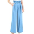 thumbnail image 4 of Liher Pants for Women Lounge Wide Leg Pant Summer Loose Straight Leg Trousers Blue Palazzo Pants Clothes Size XXL, 4 of 6