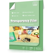 Transparency Sheets for Inkjet Printers, Clear Acetate Sheets | 30 Sheets 8.5" X 11", Inkjet Transparency Film & Transparency Paper for Overhead Projectors