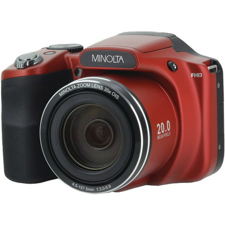 Minolta(R) MN35Z-R 20.0-Megapixel 1080p Full HD Wi-Fi(R) MN35Z Bridge Camera with 35x Zoom