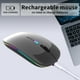 thumbnail image 3 of Ratón inalámbrico Bluetooth KANMABPC, recargable, silencioso, gris, 3 of 7
