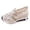 Gold, variant on Women's Breathable Mesh Floral Sneakers – Embroidered Slip On Chunky Platform Shoes with Hidden Wedge Heel