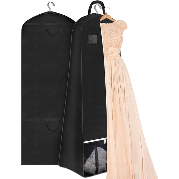 70.9'' Travel Garment Bag with 12'' Gusset & Accessory Pockets - Perfect for Wedding Dresses, Suits, Tuxedos & Formal Gowns