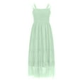 thumbnail image 6 of SMihono Stylish Women's Summer Midi Tulle Dress Sleeveless Smocked Square Neck Ruffle Flowy Party Wedding Guest Sundress Mint Green L, 6 of 9