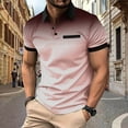 thumbnail image 2 of Uaswgudfs Shirts for Men Fashion Shirts Short Sleeves V-Neck Polka Gradient Sport Shirts with Pocket Summer 2024, 2 of 5