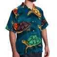 thumbnail image 2 of Turtle Seamless Men's Short Sleeve Casual Printed Button Down Beach Shirts Hawaiian Style Unisex Summer Shirt, 2 of 6