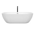 thumbnail image 3 of Soho 72 Inch Freestanding Bathtub in White with Polished Chrome Trim and Floor Mounted Faucet in Matte Black, 3 of 7