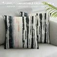 thumbnail image 3 of Nawypu  Square Black White Minimalist Abstract Stripes Chenille Jacquard Cushion Case Luxury Modern Throw Pillow Cover Decorative Pillow for Couch Living Room Bedroom Car, 3 of 5