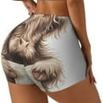 thumbnail image 1 of Balery Relaxed Cute Cow Reading Pantalones cortos de entrenamiento estampados para mujer, sin costuras, ajustados, para gimnasio, yoga, correr, deportes, ejercicio activo, fitness.-Small, 1 of 8