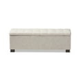 thumbnail image 5 of Baxton Studio Roanoke Modern and Contemporary Beige Fabric Upholstered Grid-Tufting Storage Ottoman Bench, 5 of 8