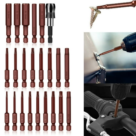 

ALIMARO 23-Piece Hex Head Allen Wrench Drill Bit Set S2 Steel Metric & SAE Hex Bit Set