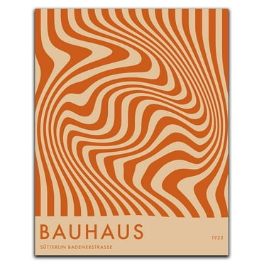 K&L Design Co: Abstract Wall Art Decor - 11x14" Art Prints Unframed - Orange BAUHAUS