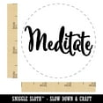 thumbnail image 2 of Meditate Elegant Text Self Care Self-Inking Rubber Stamp Ink Stamper - Blue Ink - Small 3/4 Inch, 2 of 7