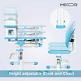 thumbnail image 6 of Mecor Kids Desk and Chair Sets,Student Study Table with Chair Ergonomic Winged Backrest,Height Adjustable Children Writing Table w/Bookshelf,Pull Out Drawer Storage (Blue), 6 of 8