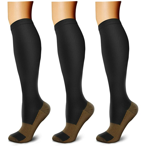 Copper Compression Socks (3 Pairs) 15-20 mmHg Circulation is Best ...