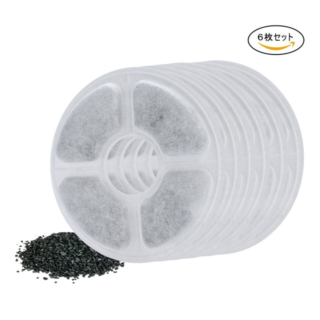Pet Water Fountain Replacement Carbon Filters, 6 Pcs Filters for 2L Flower Cat Founta
