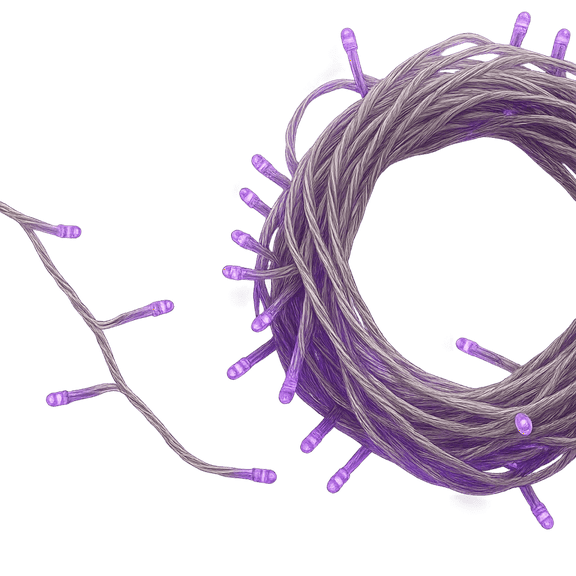 Elegani 100 LED Purple String Lights, 32ft Black Wire – 8 Modes, Indoor/Outdoor