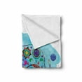 thumbnail image 2 of Animal Soft Flannel Fleece Throw Blanket, Thailand Colored in Paisleys Aqua Background Watercolor Nature, Cozy Plush for Indoor and Outdoor Use, 50" x 60", Multicolor, by Ambesonne, 2 of 6