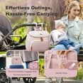 thumbnail image 3 of Diaper Bag Backpack, Lightweight Stylish Travel Baby Bag with Changing Pad, Pink, 3 of 7