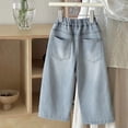 thumbnail image 4 of NAISIBABY Girls Straight Leg Jeans, Casual Fashion Elastic Waist with Pockets Kids Classic Denim Pants Blue Size 3, 4 of 9