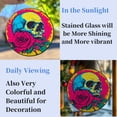thumbnail image 4 of Colorful Halloween Skull Skeleton Stained Glass Suncatcher Handmade Window Hanging Colored Glass Suncatcher Crafts Kits for Indoor Garden Decor Memorial Gift 16x16cm(2), 4 of 7