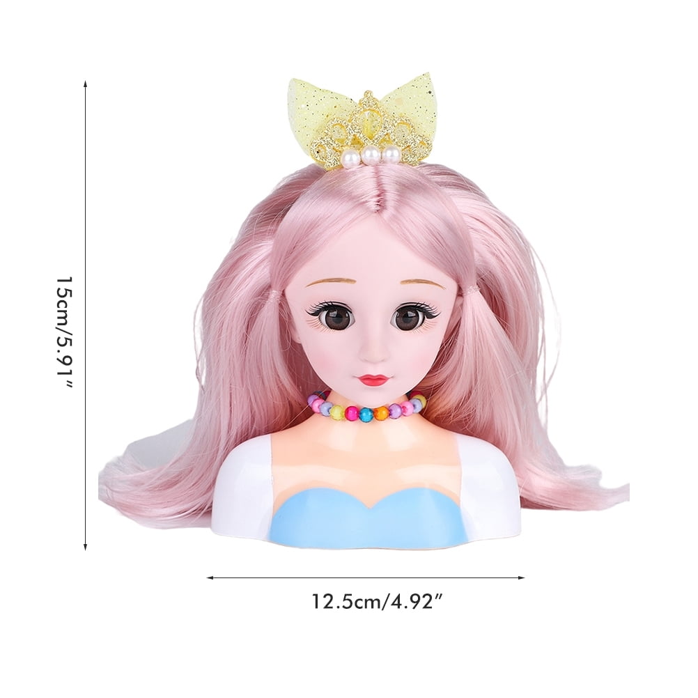 25pcs Hairdressing Makeup Dolls Hair Styling Model Doll Head Styling Playset Toys Hair Accessories Playset for Girls Children, Size: One size, Green