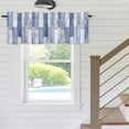 thumbnail image 5 of Kitchen Valances for Window, Vintage Farm Blue Gray Wood Board Light Filtering Rod Pocket Valance Curtain, Vintage Wood Grain Short Curtains Window Topper for Bedroom Bathroom Living Room 54x18in, 5 of 9