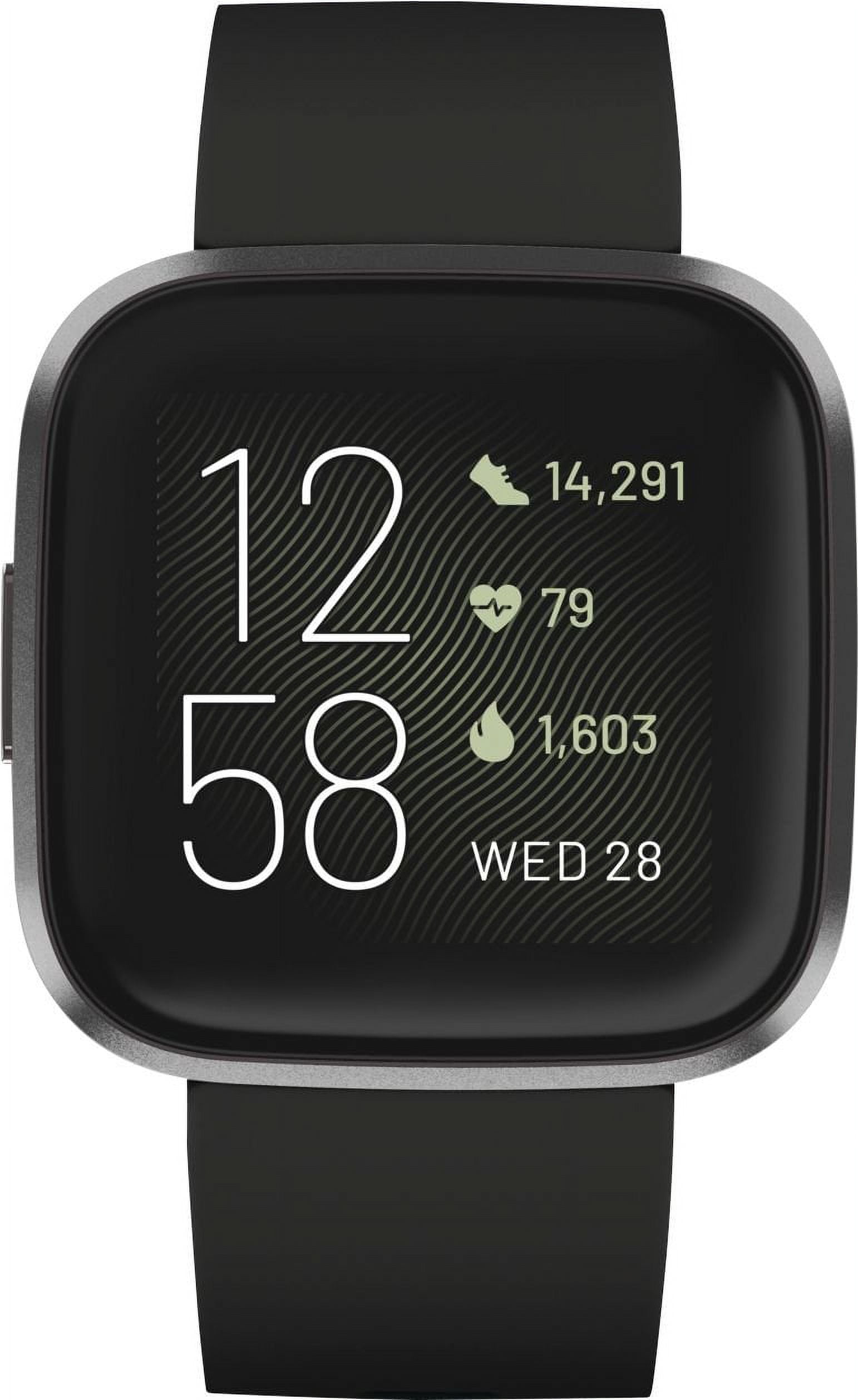 Fitbit Versa Lite Smart Watch, Black, Compatible with iPhone, One 