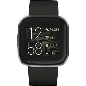Restored Fitbit Versa 2 Health & Fitness Smartwatch Black / Carbon Aluminum (Refurbished)