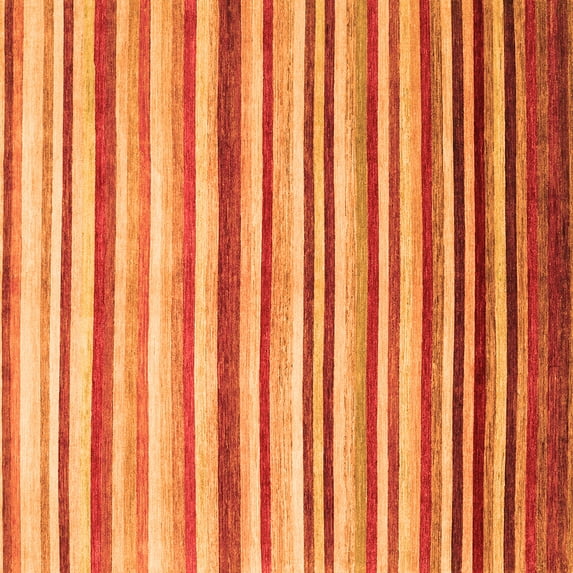 Ahgly Company Indoor Square Abstract Orange Contemporary Area Rugs, 7' Square