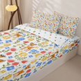 thumbnail image 3 of Castle Fairy Cartoon Flowers Deer Zipper Twin Comforter Sets with Fitted Sheet and 2 Pillowcases,Colorful Floral Animal Zipper Bedding Set,Cream Pink Blue,Reversible,4-Piece, 3 of 6