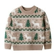 thumbnail image 2 of NAISIBABY Boys Girls Christmas Sweater, Xmas Reindeer Long Sleeve Crew Neck Kids Fashion Knitted Sweater Khaki 6-7T, 2 of 6