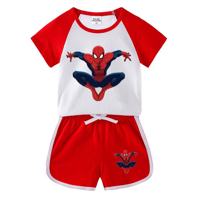 Kids Baby boy Clothing Sets Cartoon Mickey Mouse Clothes Set Cotton Baby Tops + Baby Shorts 2Pcs Sportsuit Set Summer ropa2T Gao Jinjia LED