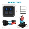 thumbnail image 4 of 2 Gang Rocker Switch Panel 5Pin on Pre-Wired Rocker Switch Waterproof Switche Panel for Car Marine ATV Trailer Blue, 4 of 8